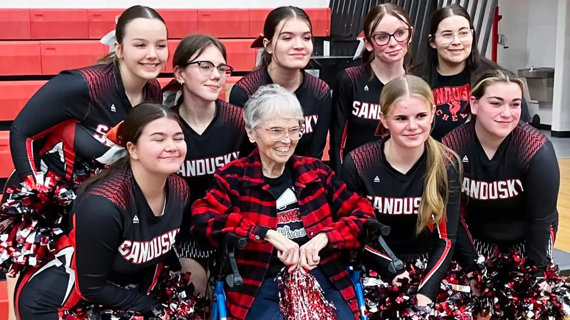 Stonegate Village Resident Reunites With Cheer Team at 88